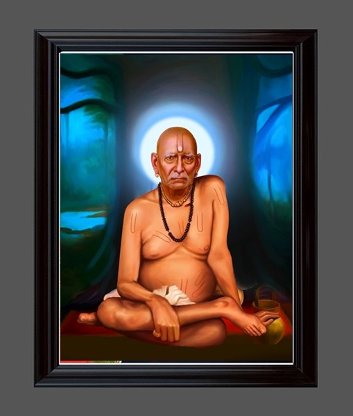 Picture of Beutiful Photo Frame for Shree Swami Samarth with Blue Background